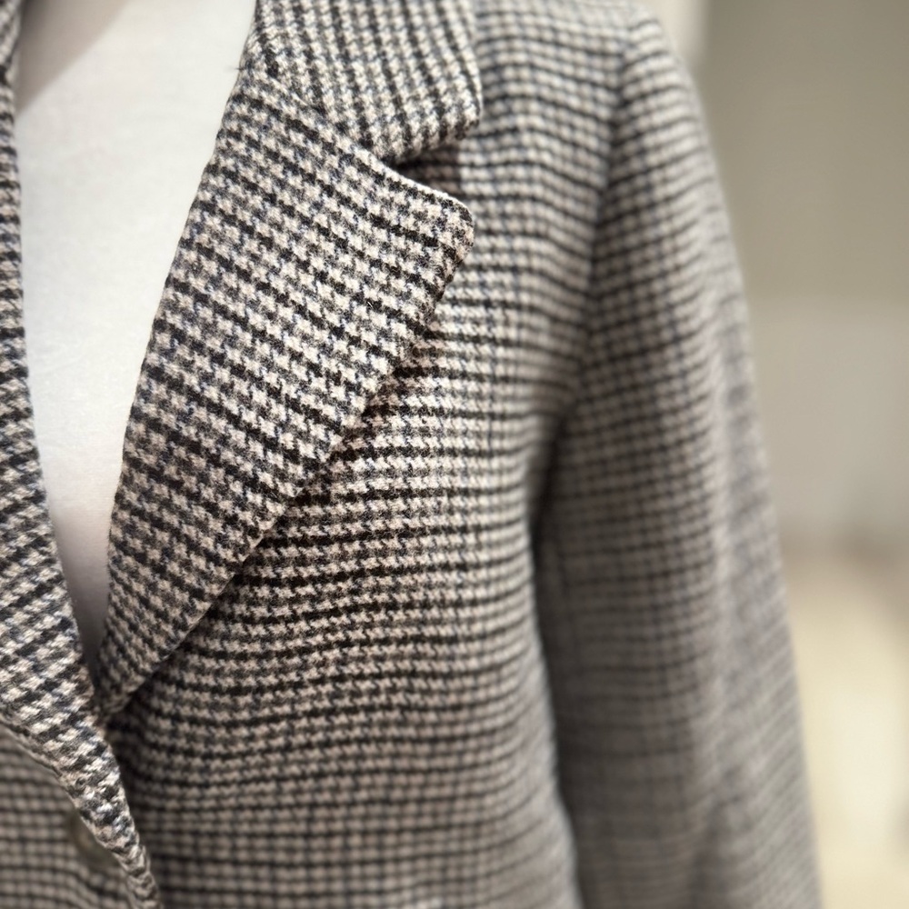 Mango Black and White Checkered Trench Coat - Picture 4 of 8